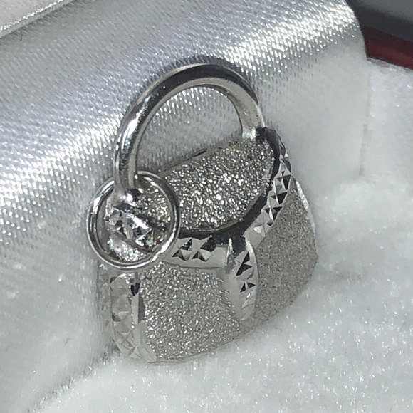 Solid 14K White Gold Purse Handbag Bag Purse Pendant Charm for Necklace Bracelet - Picture 9 of 13